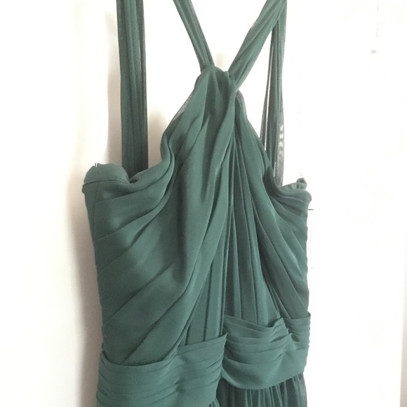 Y Neck Long Mesh Dress, 4, Juniper Green, NWT - Picture 3 of 15